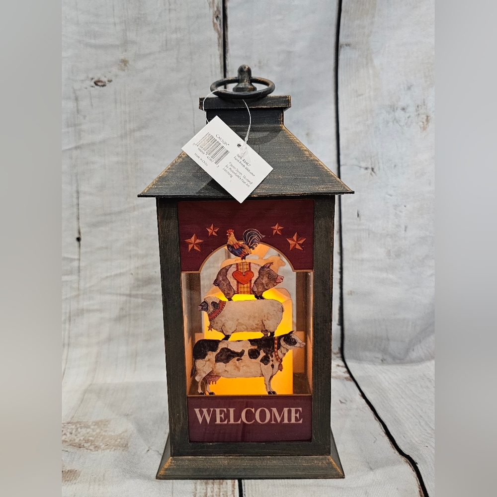 Rustic Welcome Lantern